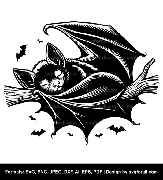 Sleeping Bat SVG File