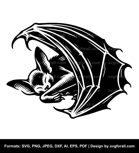 Sleeping Bat SVG PNG