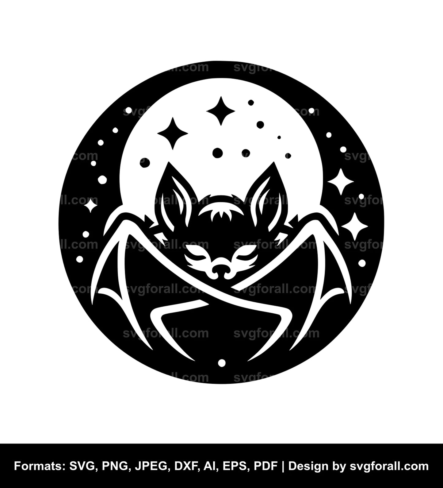 Sleeping Bat SVG Vector