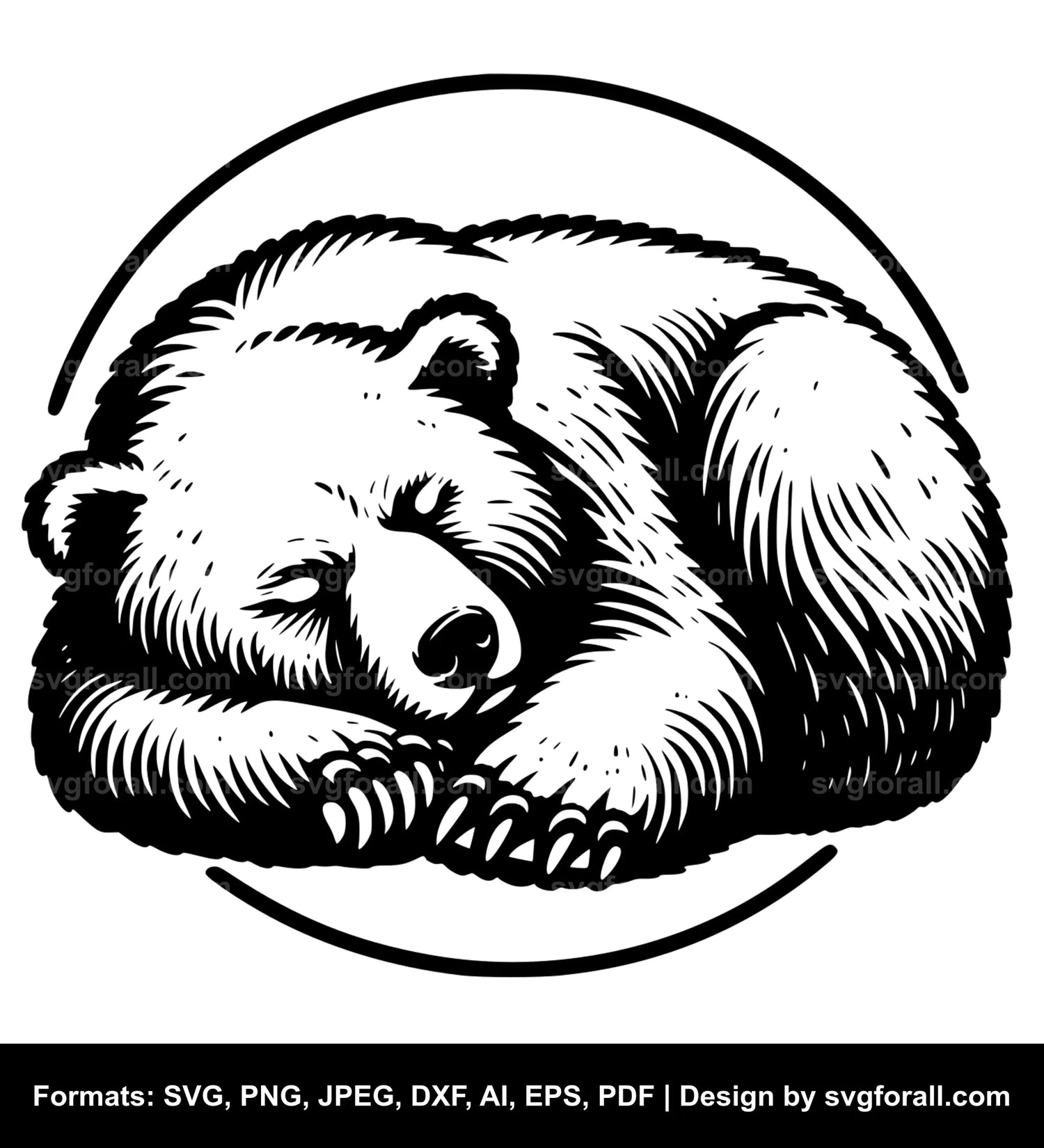 Sleeping Bear Vector SVG