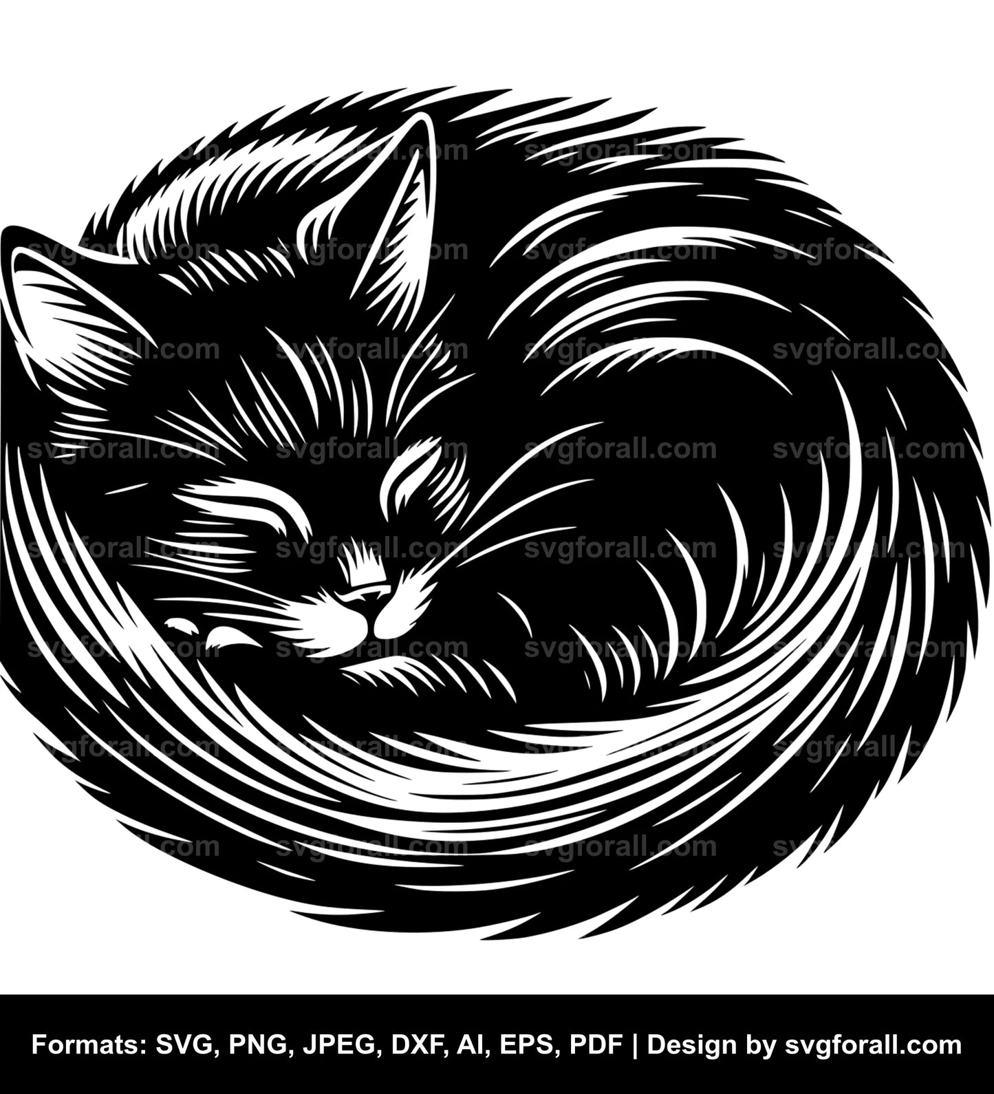 Sleeping Cat SVG File