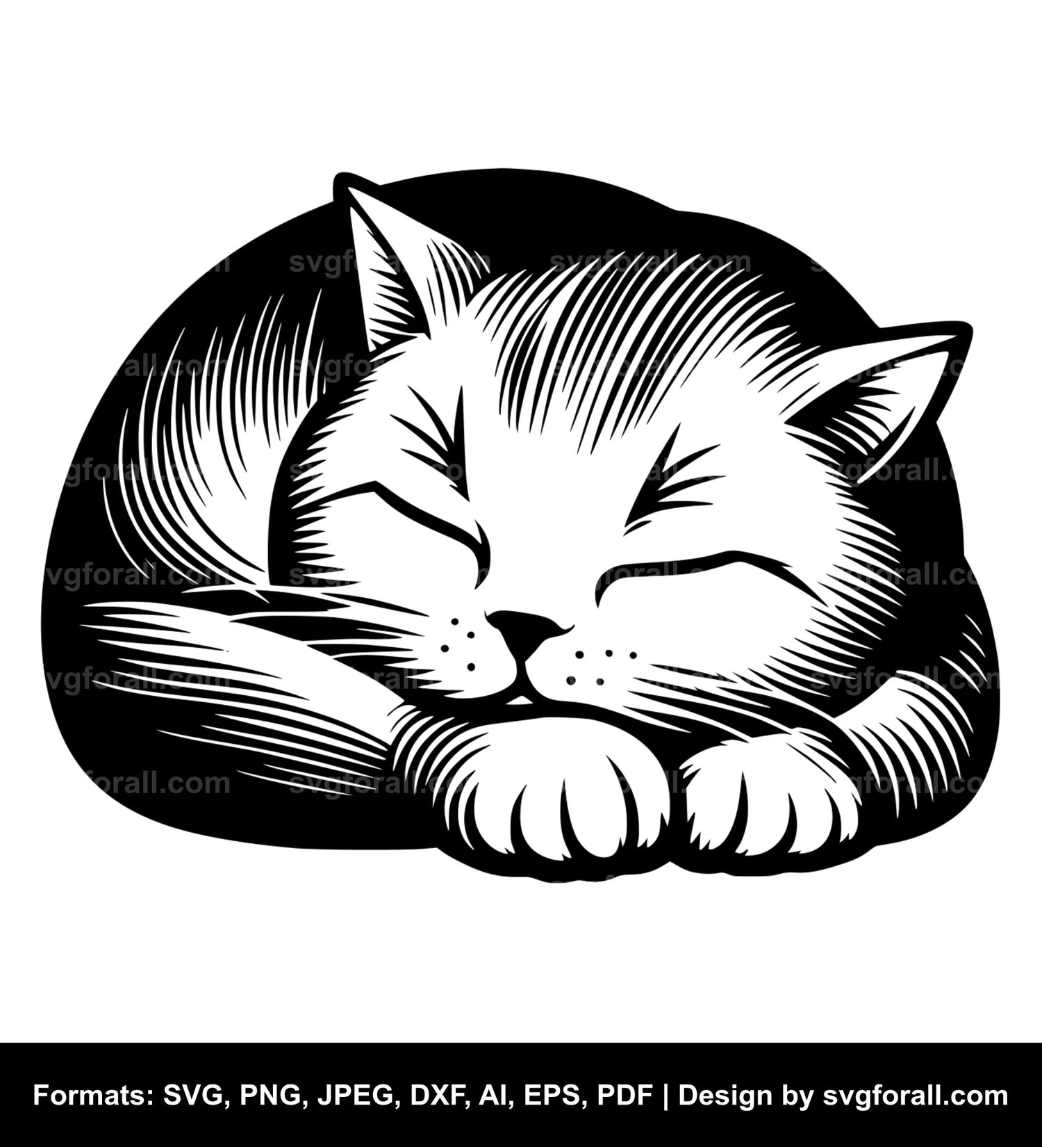 Sleeping Cat Vector SVG