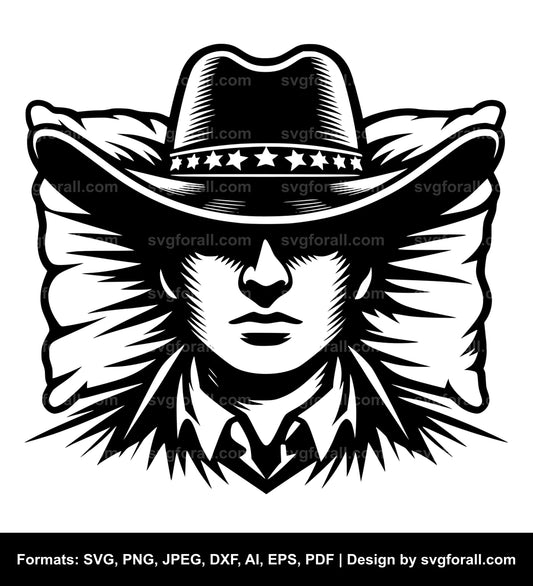 Sleeping Cowboy Clipart SVG