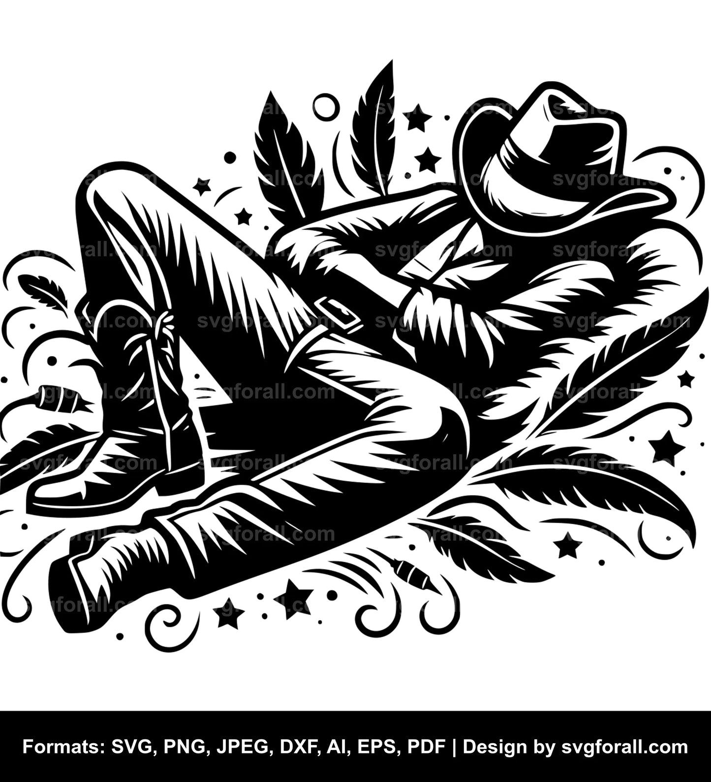 Sleeping Cowboy SVG