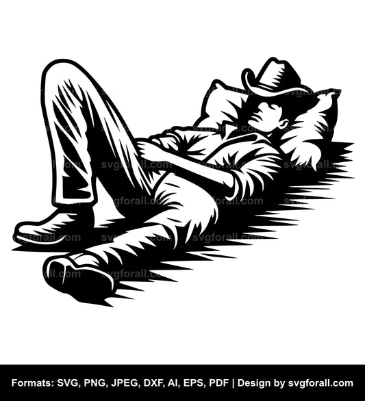 Sleeping Cowboy SVG File