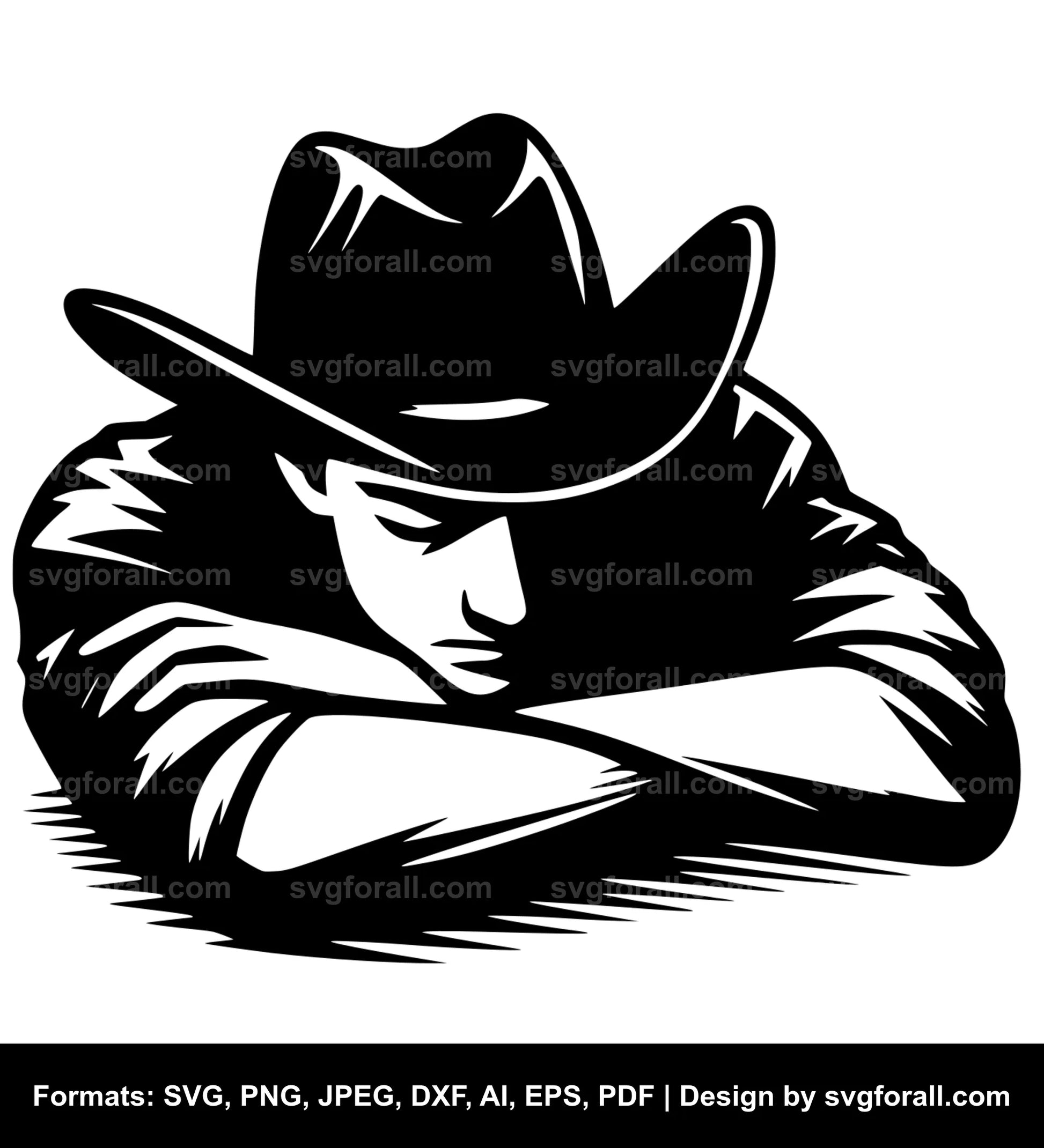 Sleeping Cowboy SVG Vector