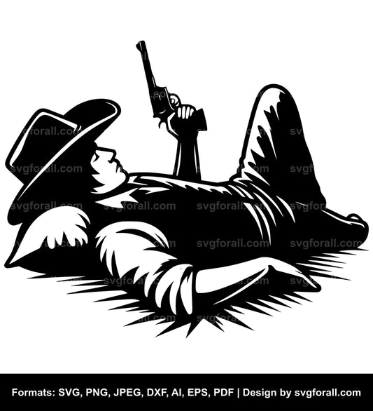 Sleeping Cowboy Vector SVG