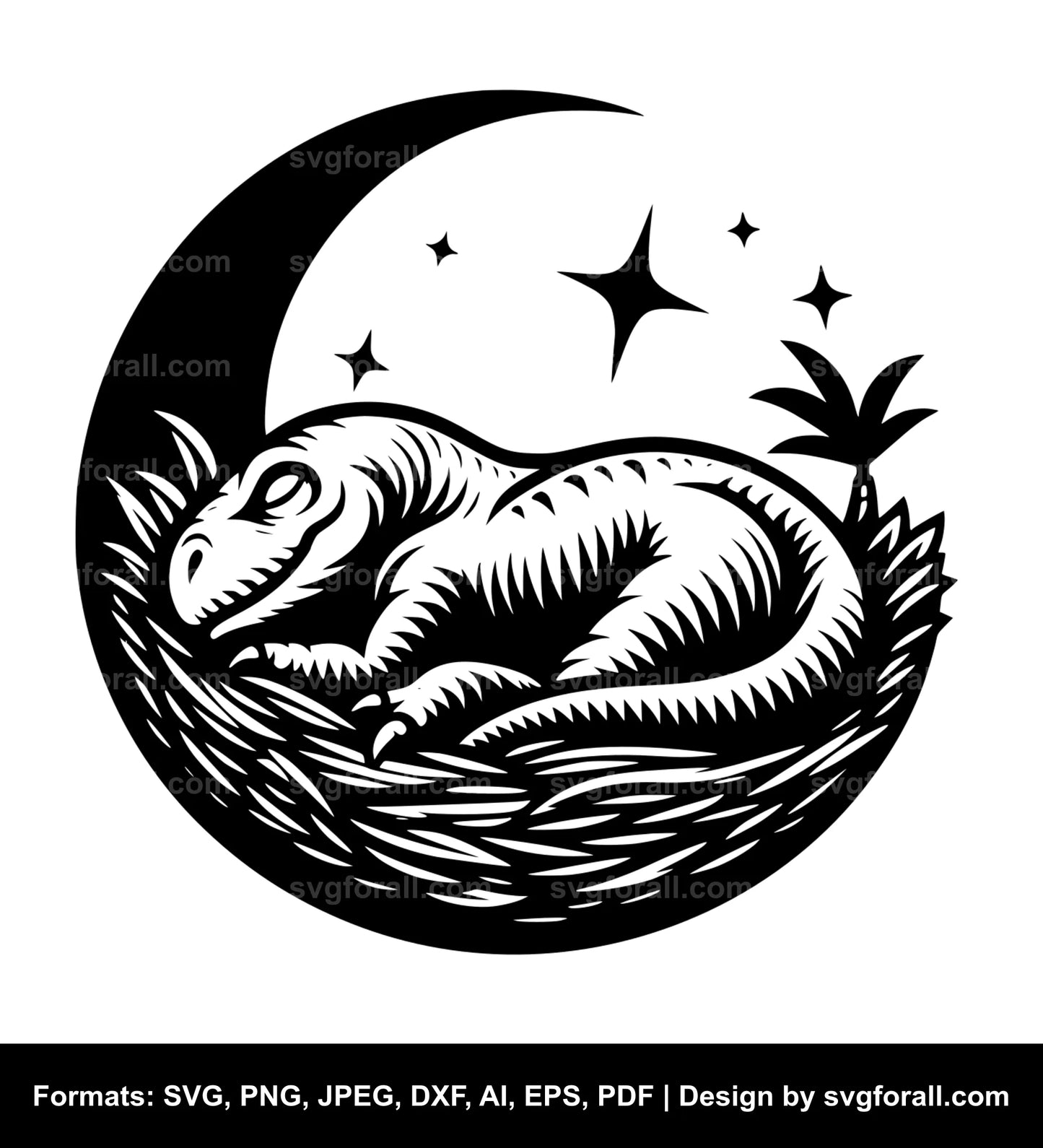 Sleeping Dinosaur Vector SVG