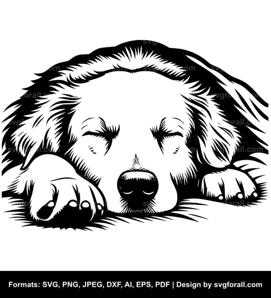 Sleeping Dog SVG Vector