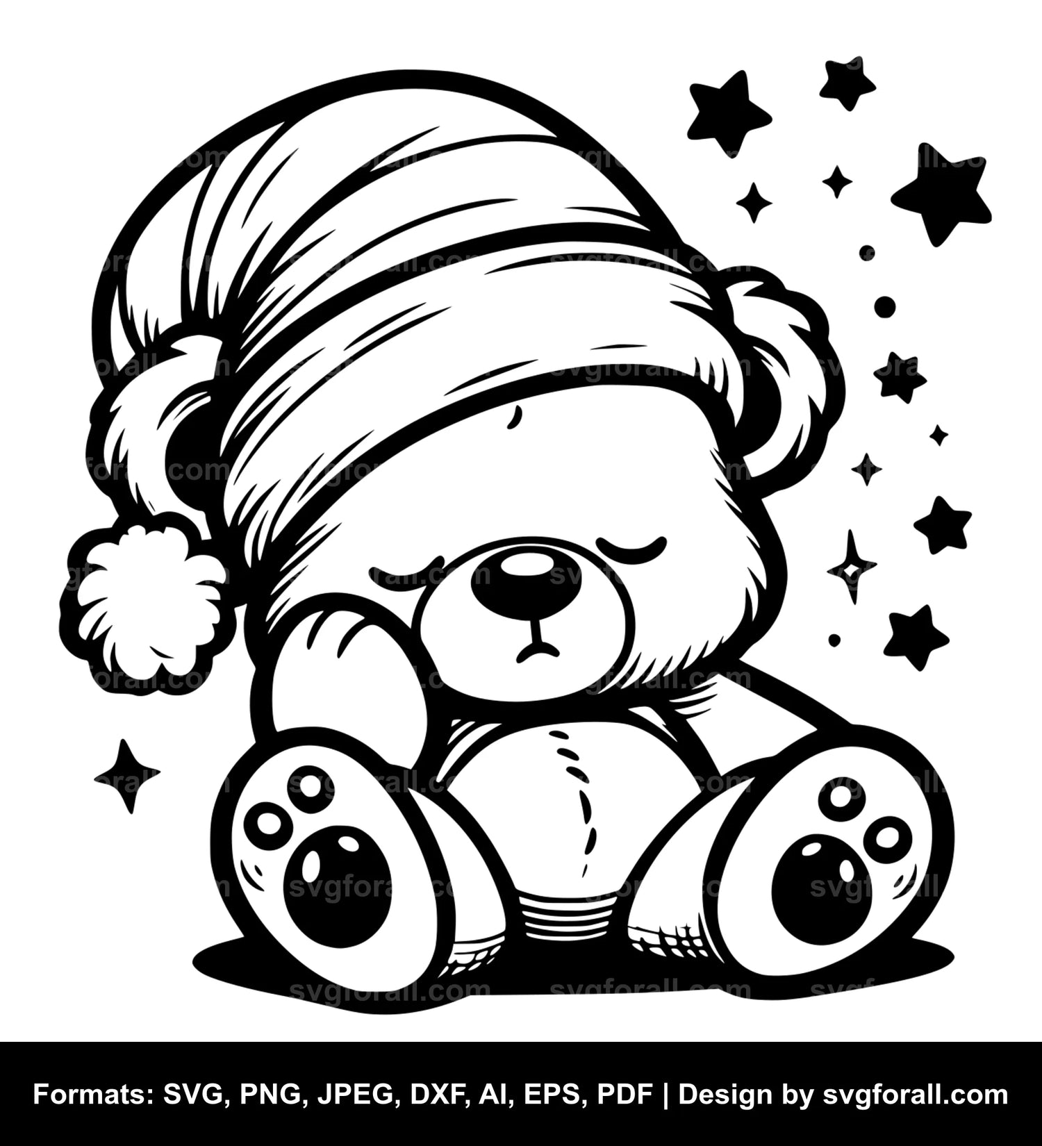 Sleepy Bear SVG Design