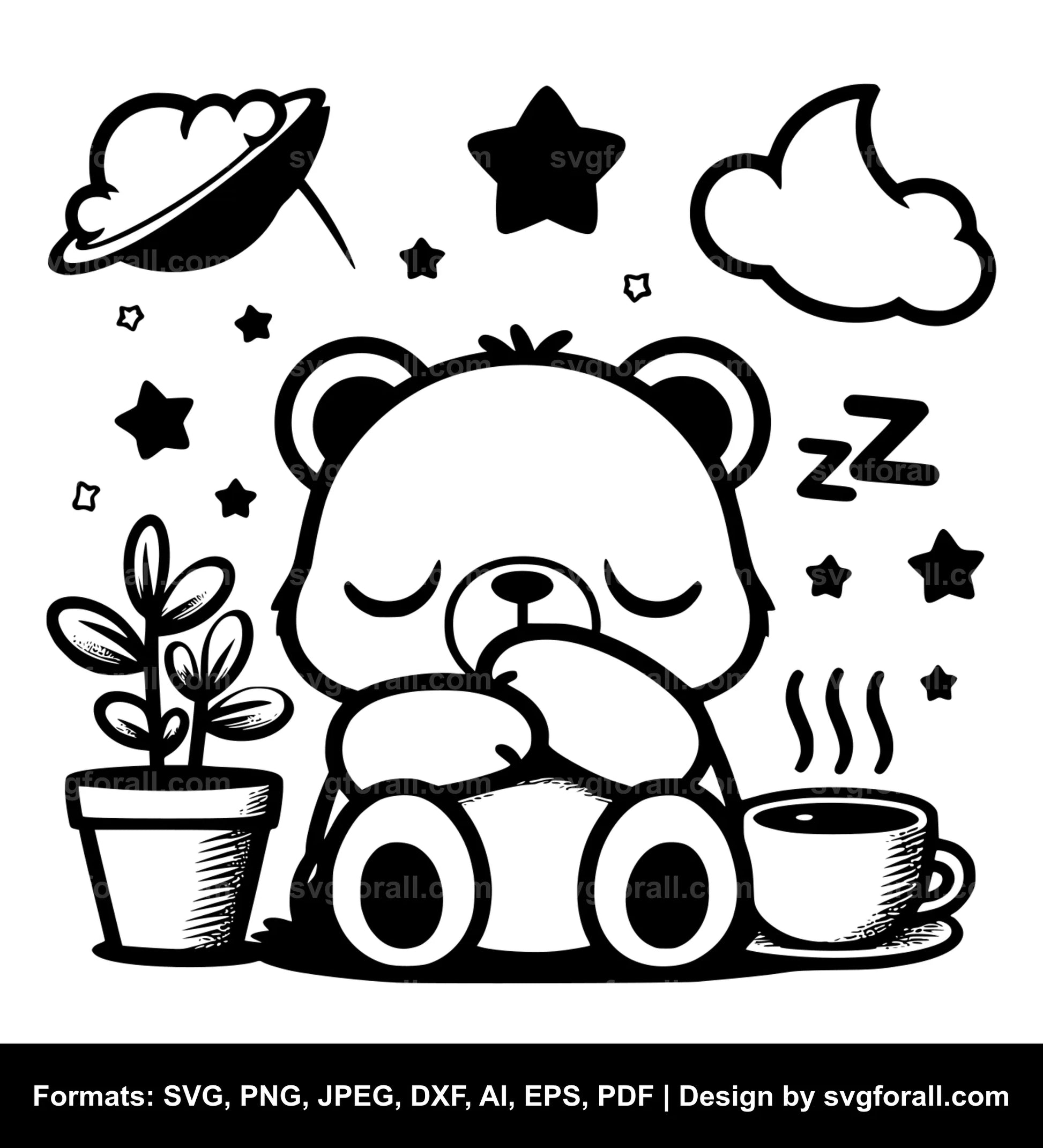 Sleepy Bear SVG File