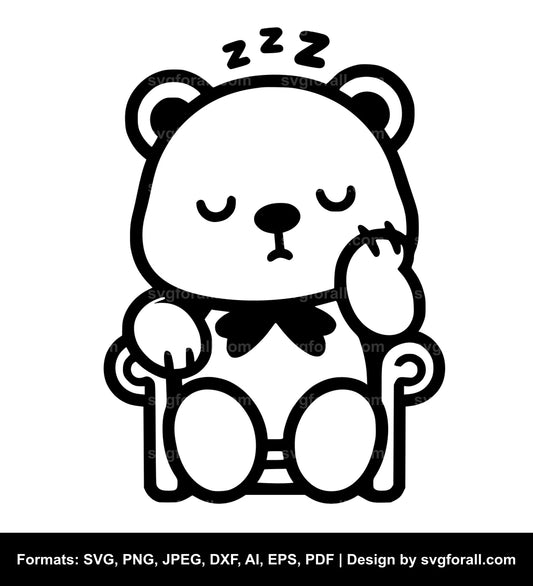 Sleepy Bear Vector SVG