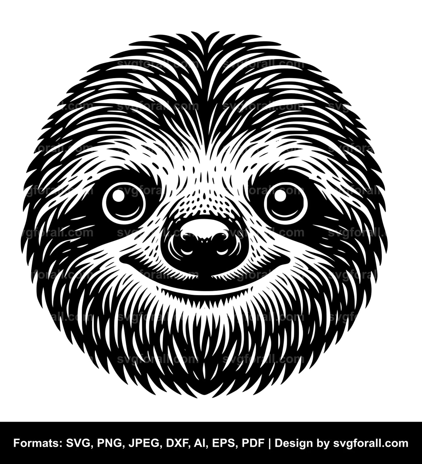 Sloth Face Cricut SVG