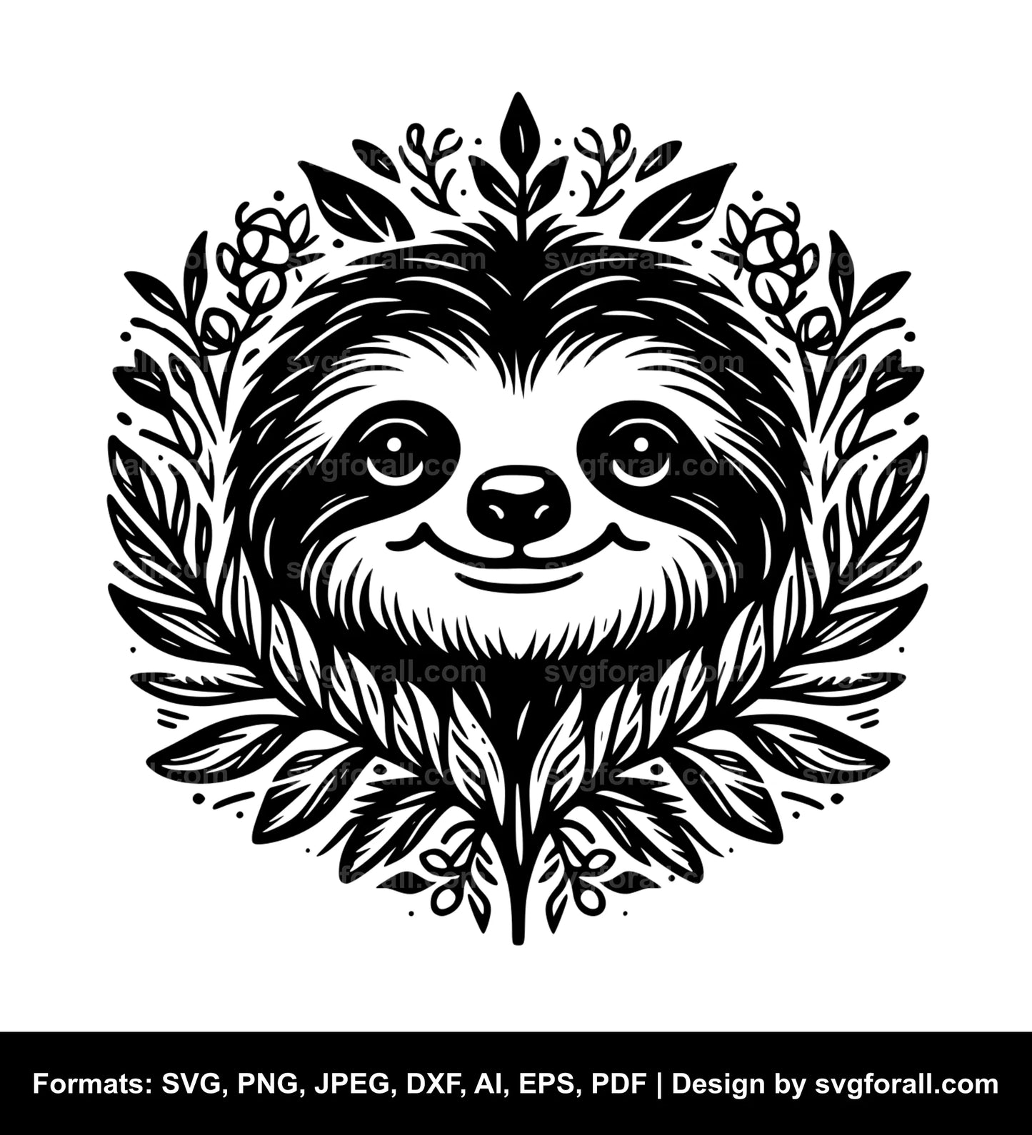 Sloth Face SVG Design