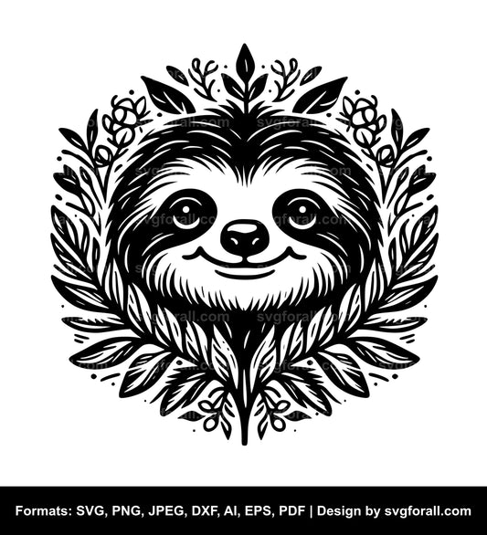 Sloth Face SVG Design