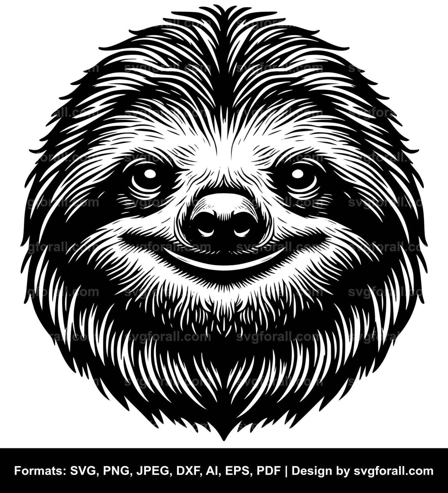 Sloth Face SVG File