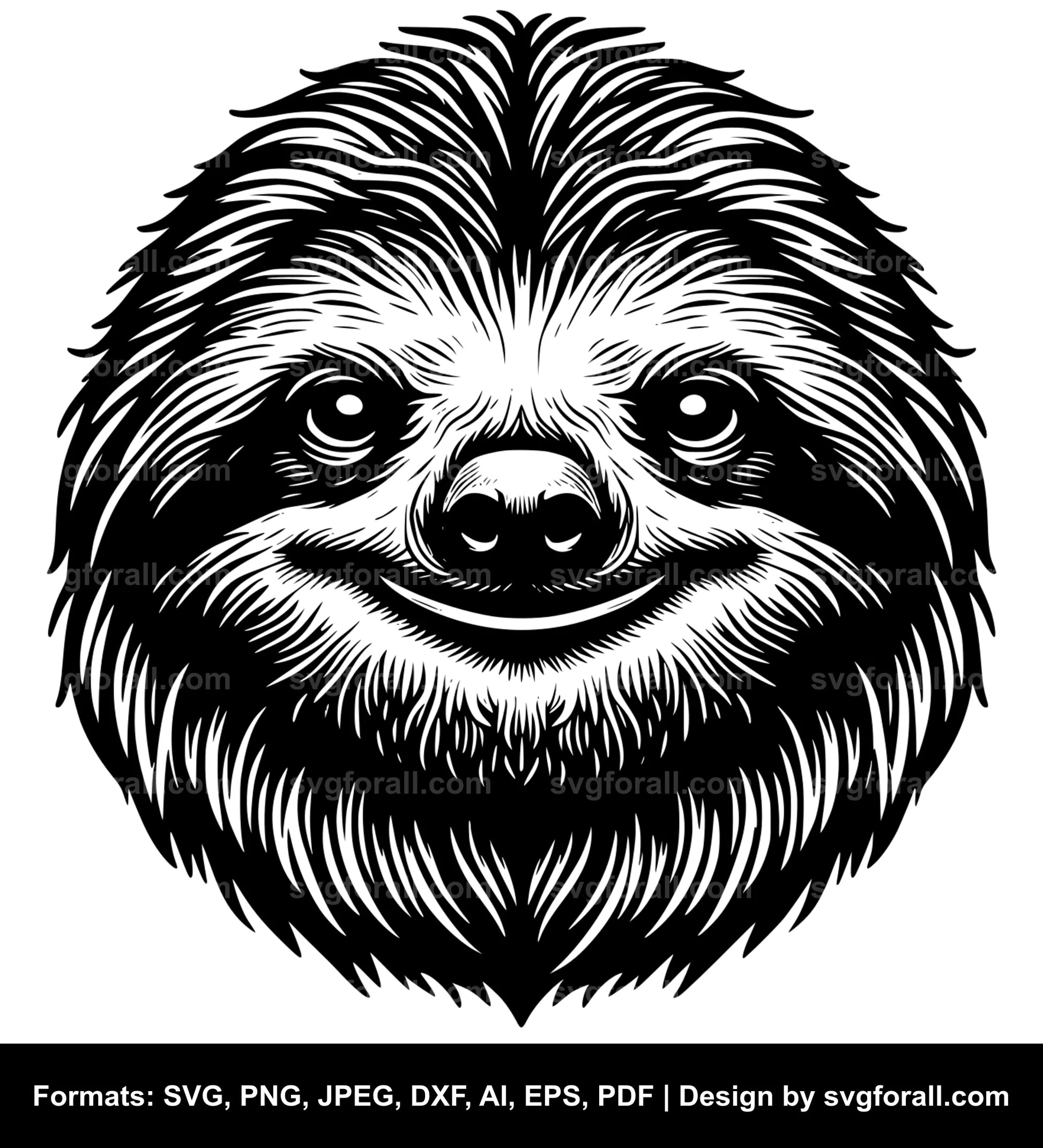 Sloth Face SVG File