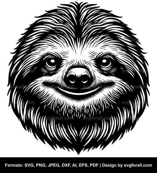 Sloth Face SVG File