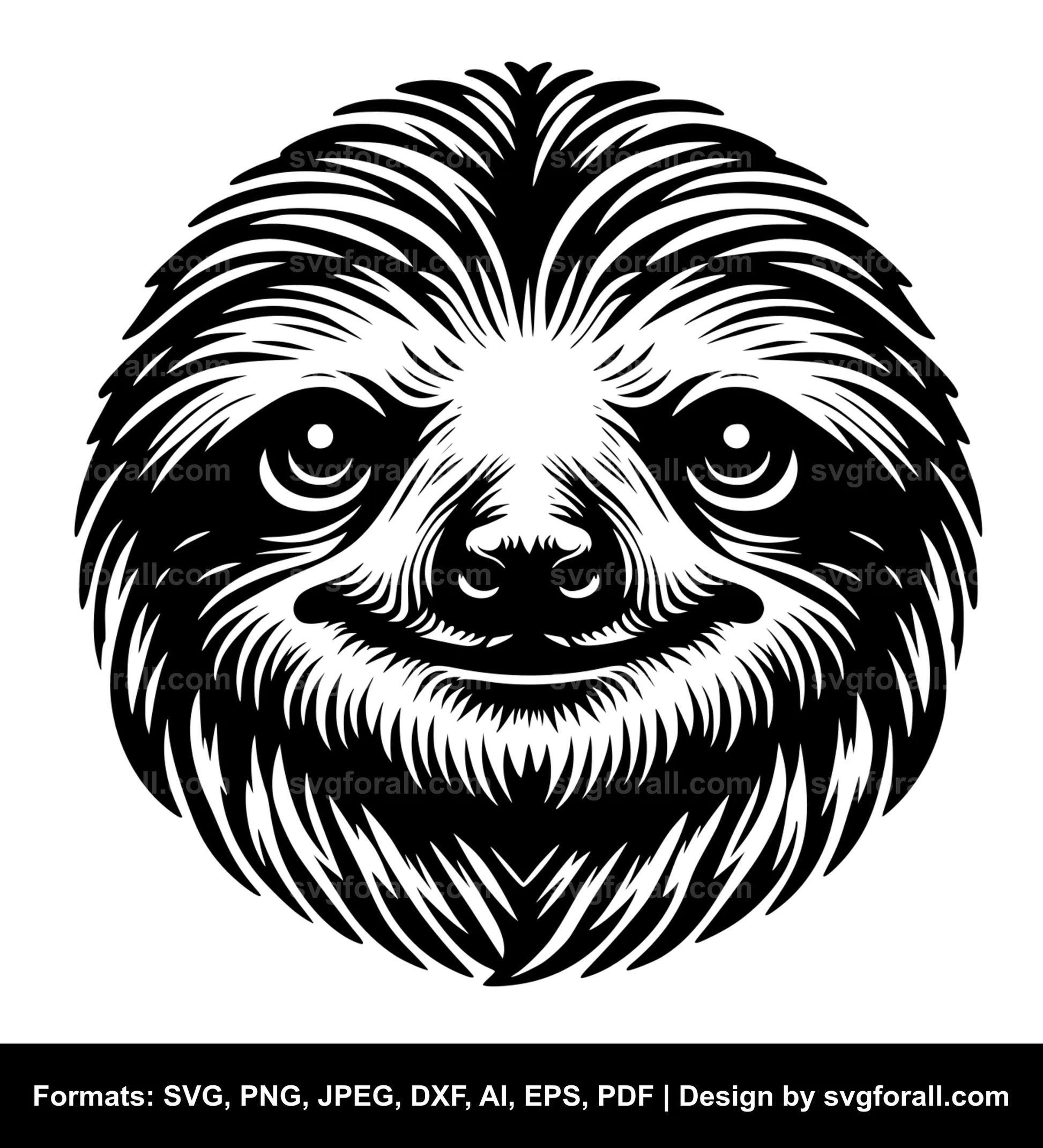 Sloth Face SVG PNG