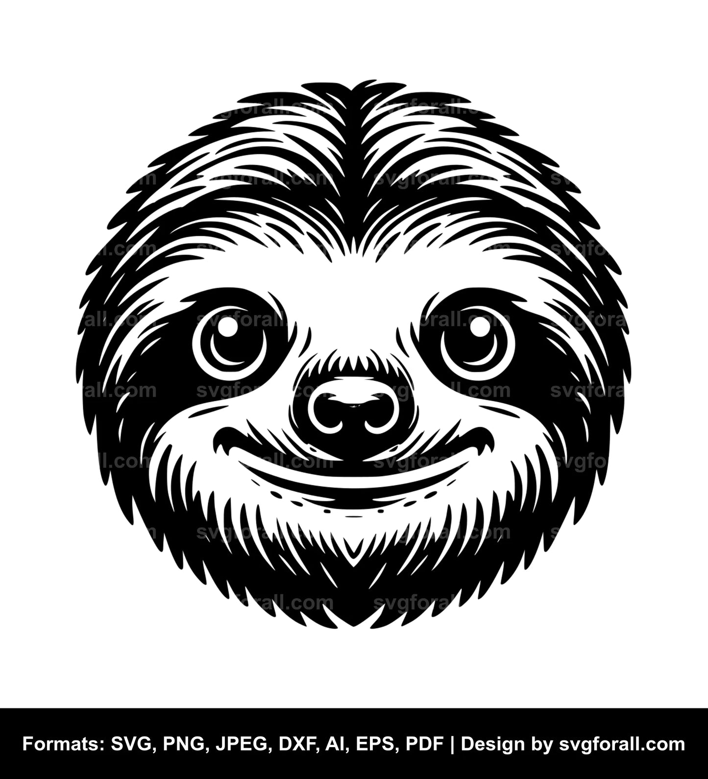 Sloth Face SVG Vector