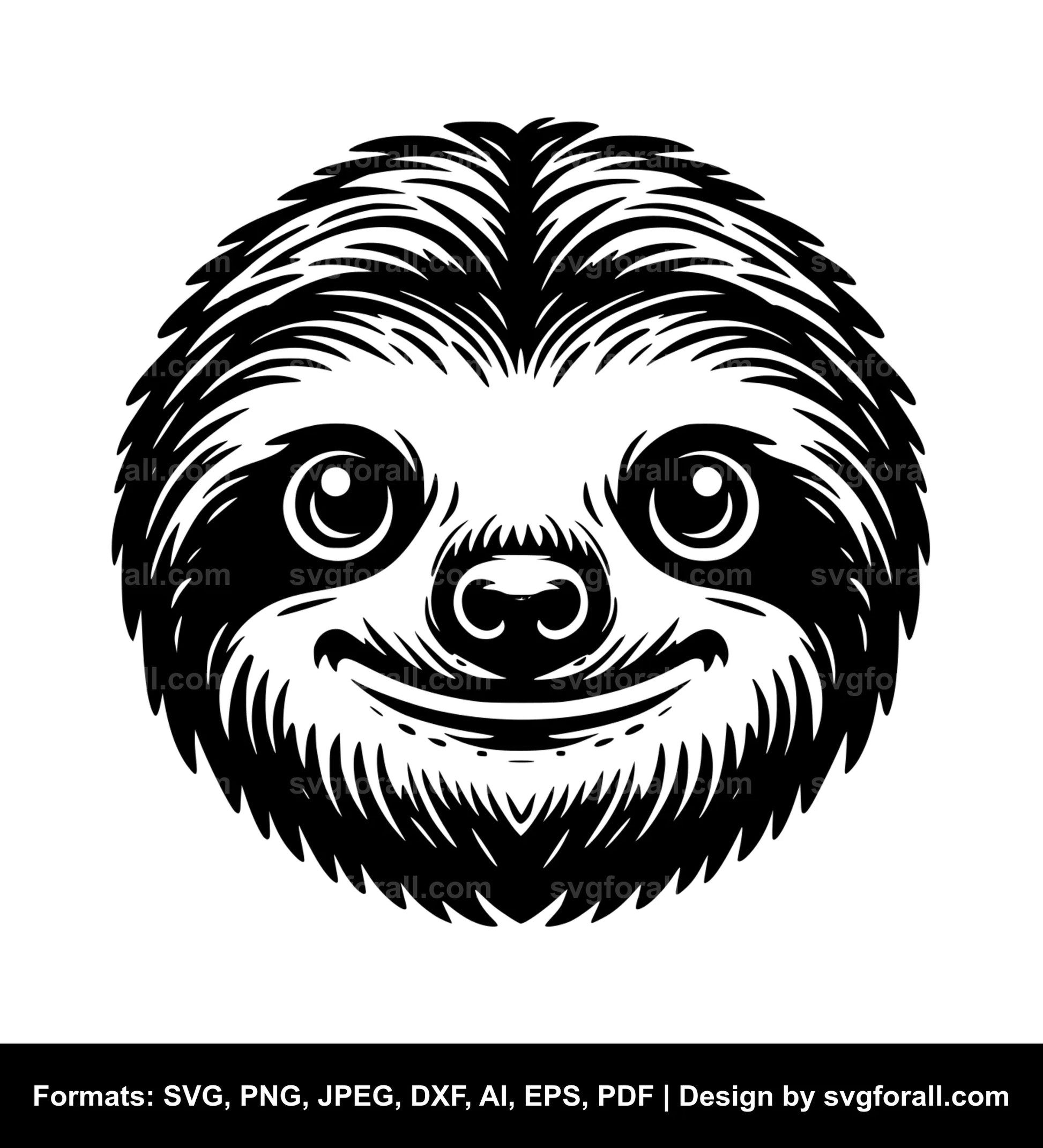 Sloth Face SVG Vector