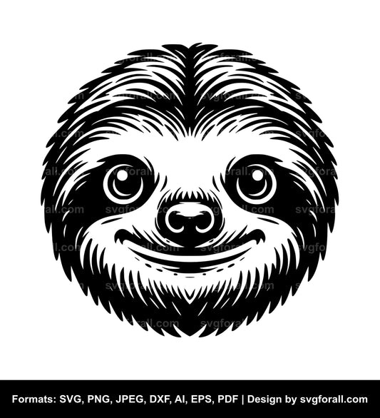 Sloth Face SVG Vector