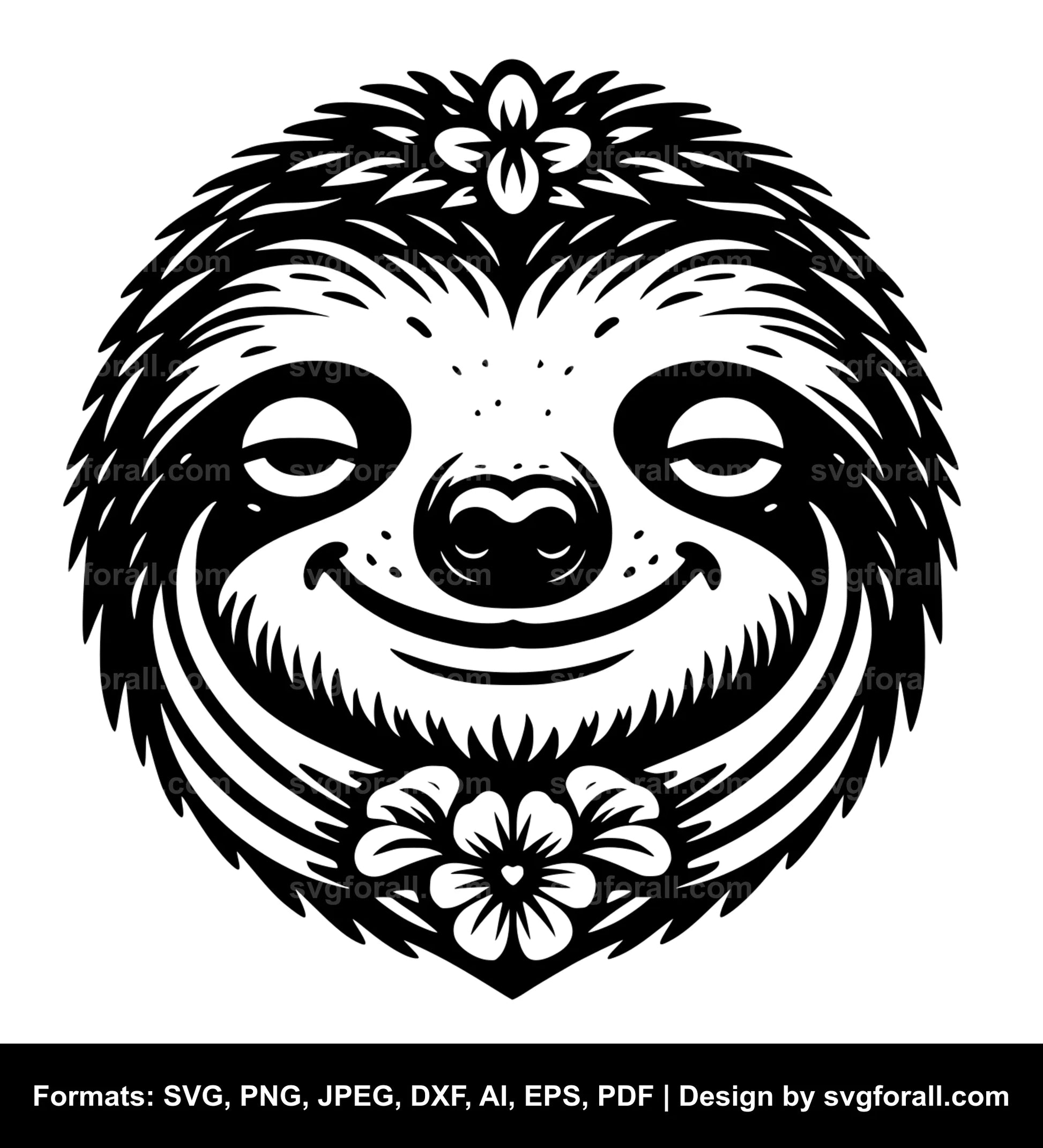 Sloth Face Vector SVG