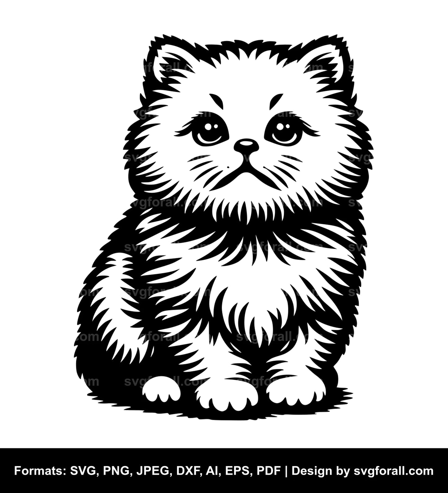 Small Cat Black SVG