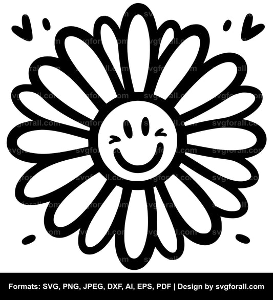 Smiling Daisy Flower Cricut SVG