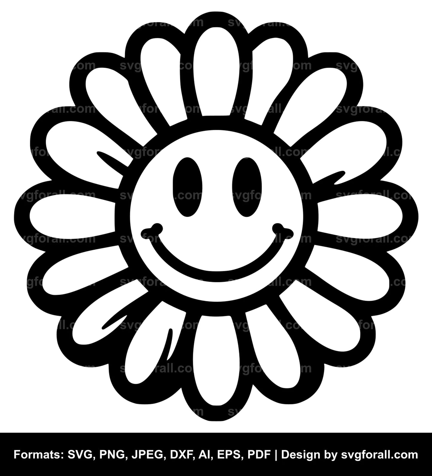 Smiling Daisy Flower SVG