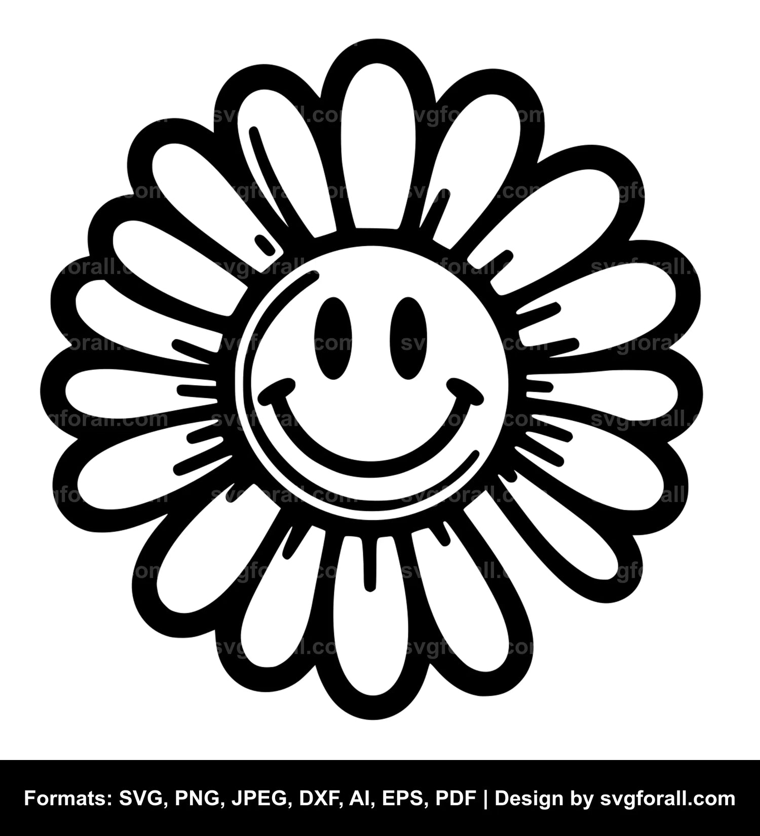 Smiling Daisy Flower SVG Design