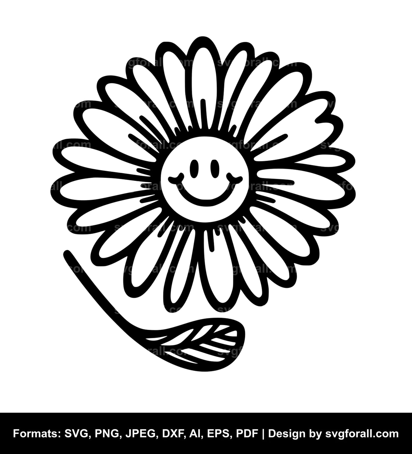 Smiling Daisy Flower SVG File