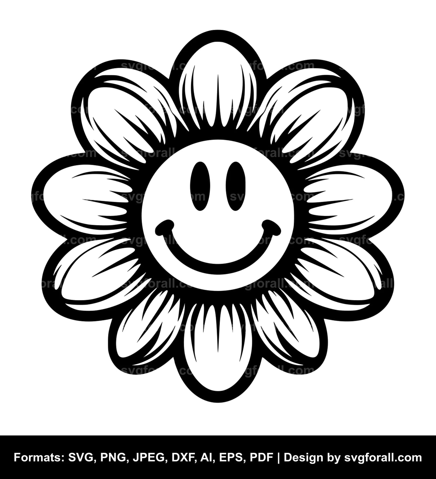 Smiling Face Flower Vector SVG