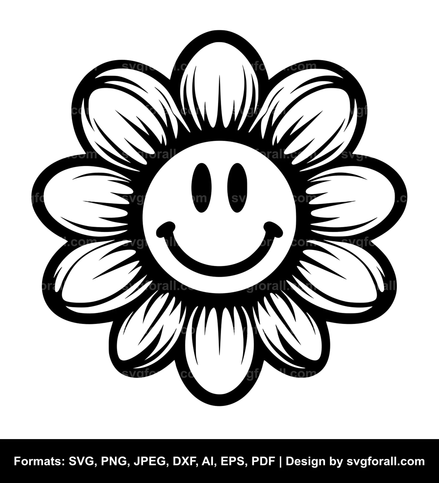 Smiling Face Flower Vector SVG