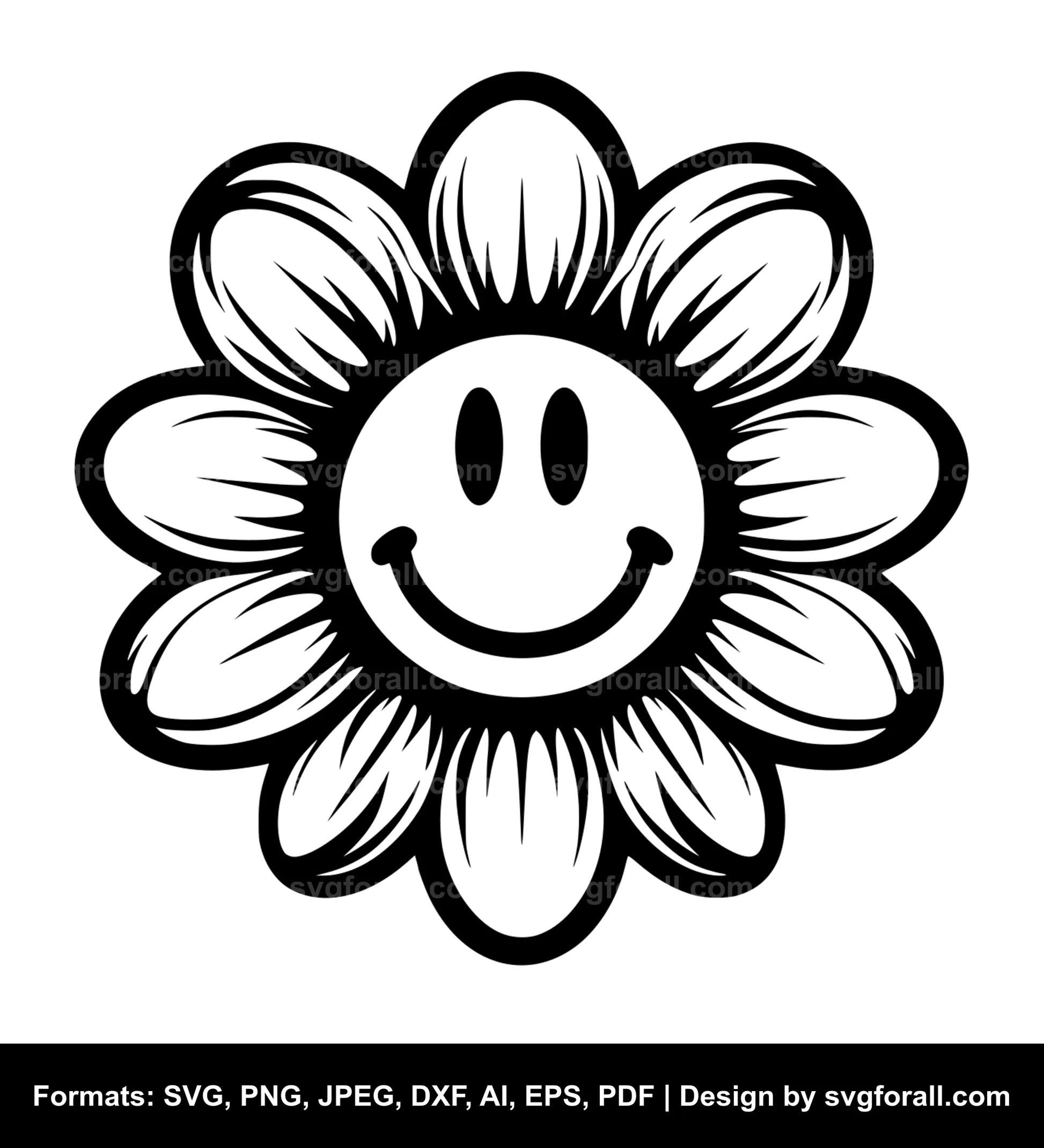 Smiling Face Flower Vector SVG