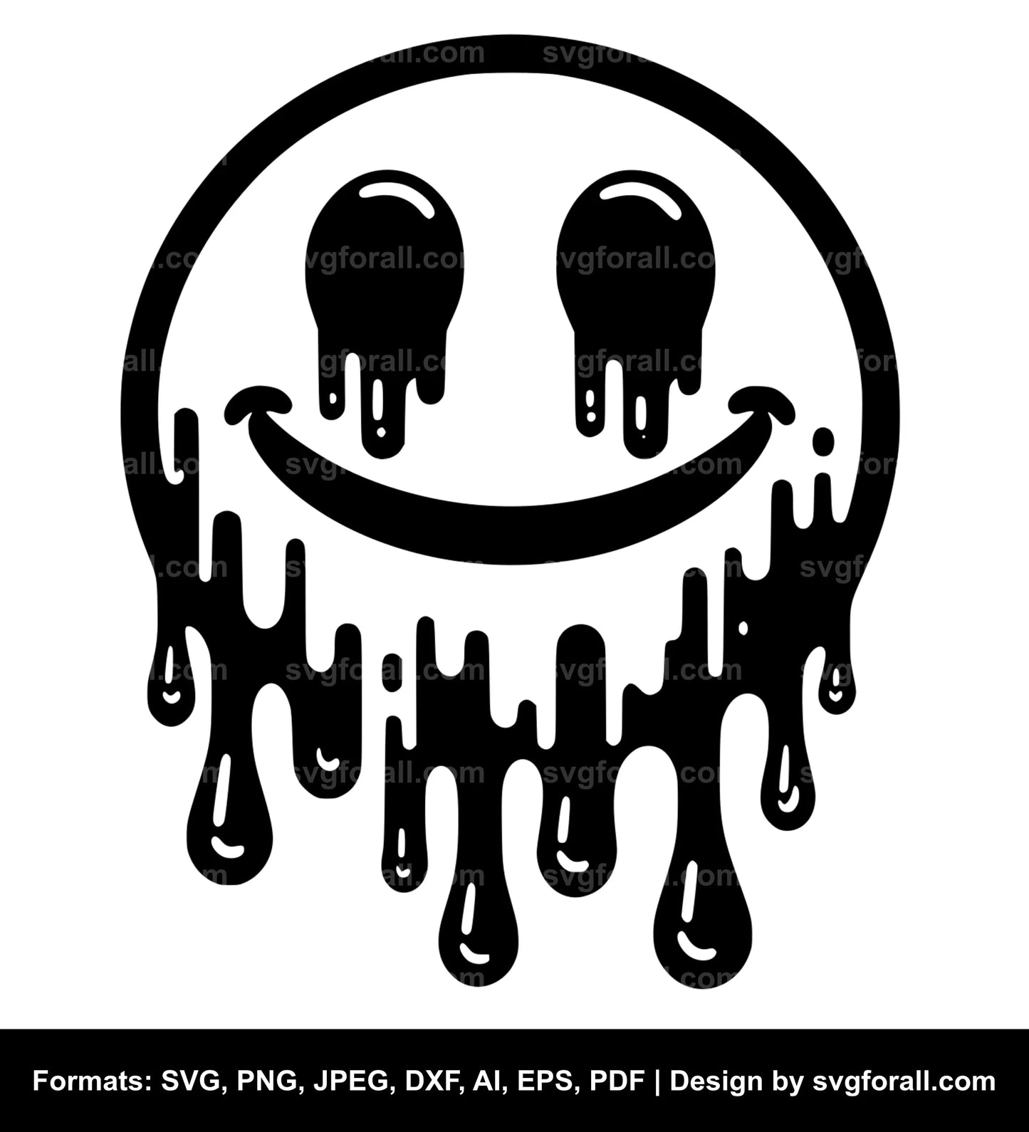 Smiling Face Melting SVG