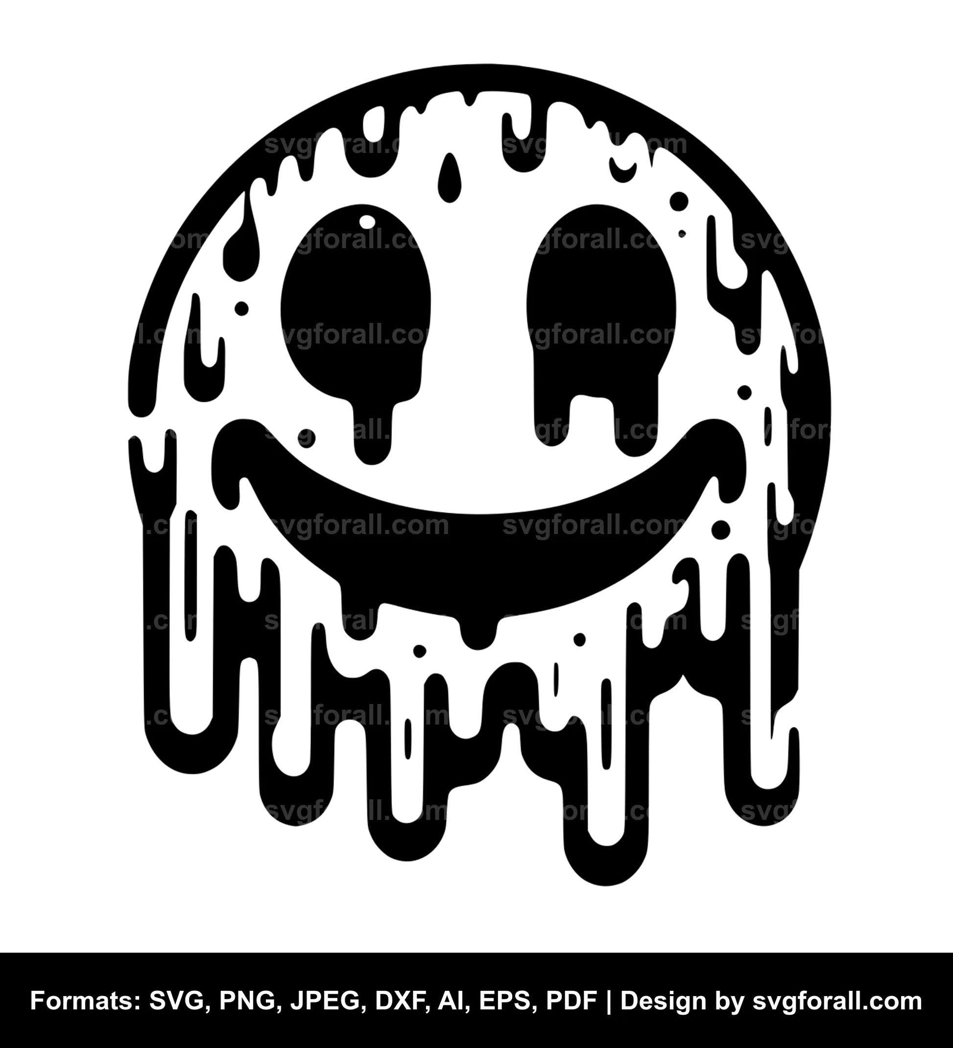 Smiling Face Melting SVG Clip Art