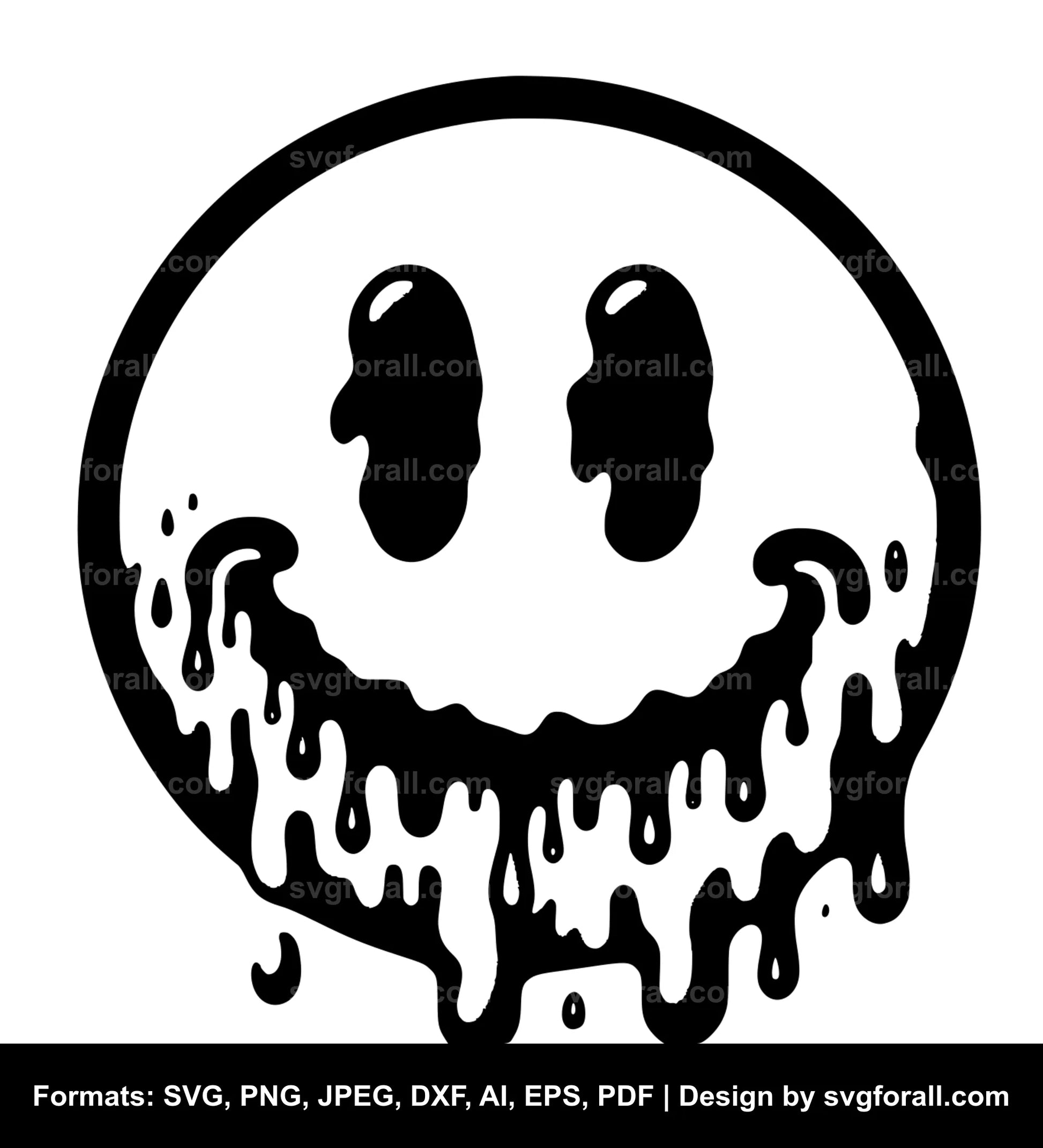 Smiling Face Melting SVG PNG Image