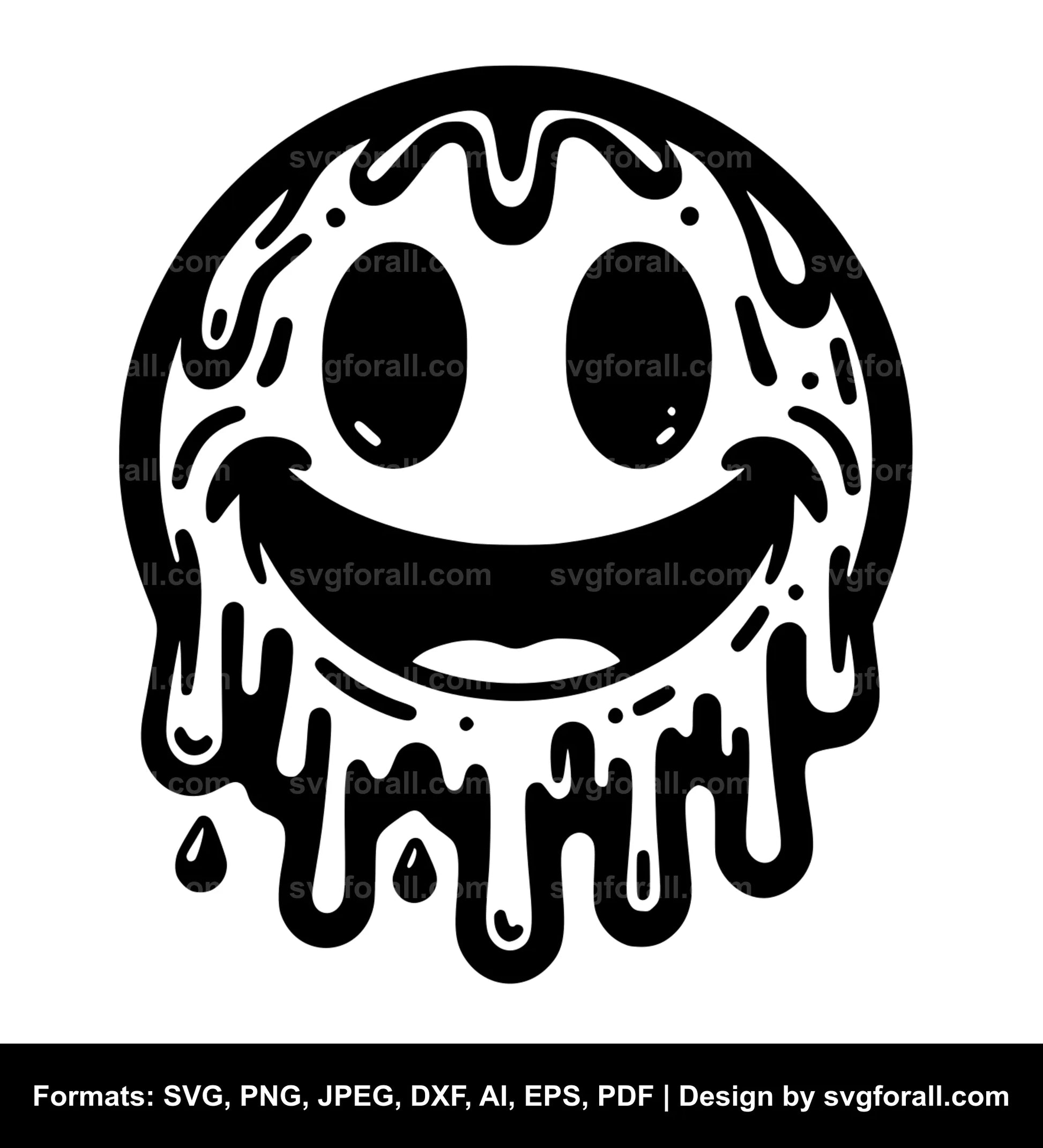 Smiling Face Melting SVG Vector