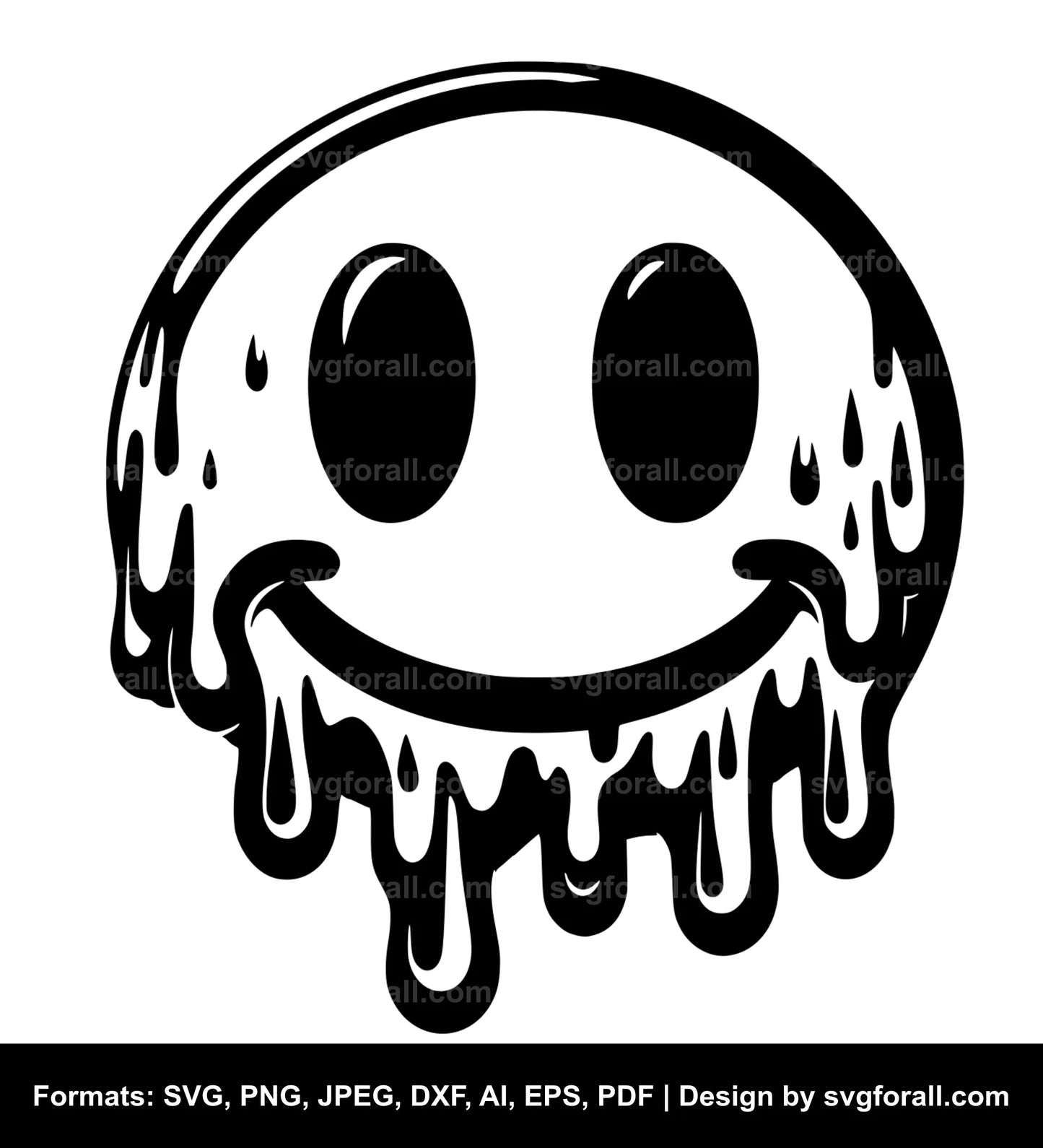 Smiling Face Melting Vector SVG