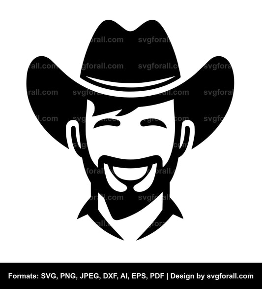 Smiling Face With Cowboy Hat Clipart SVG