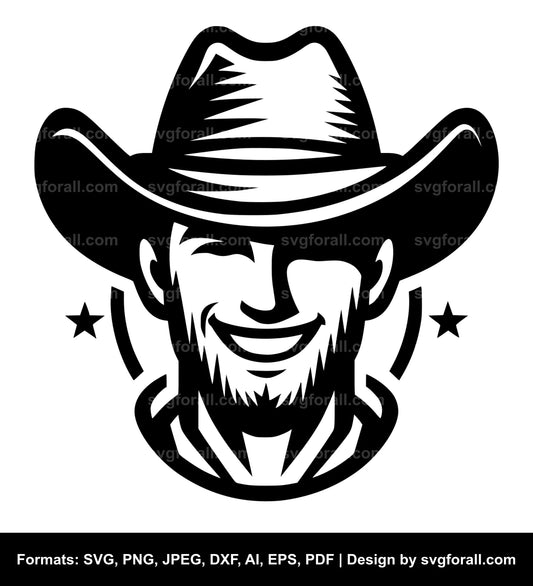 Smiling Face With Cowboy Hat Cricut SVG