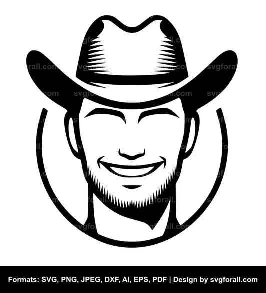 Smiling Face With Cowboy Hat SVG