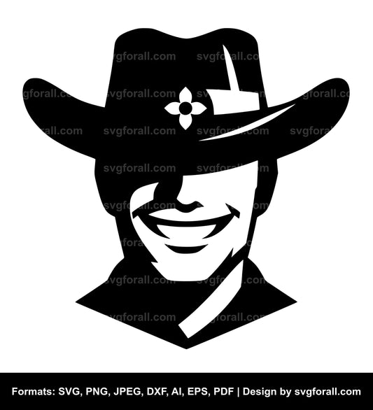 Smiling Face With Cowboy Hat SVG Design