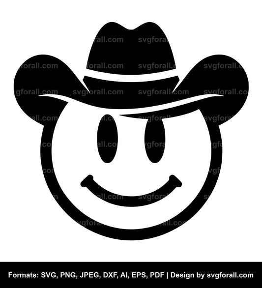 Smiling Face With Cowboy Hat SVG File