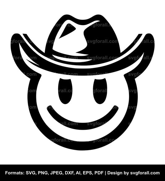 Smiling Face With Cowboy Hat SVG PNG