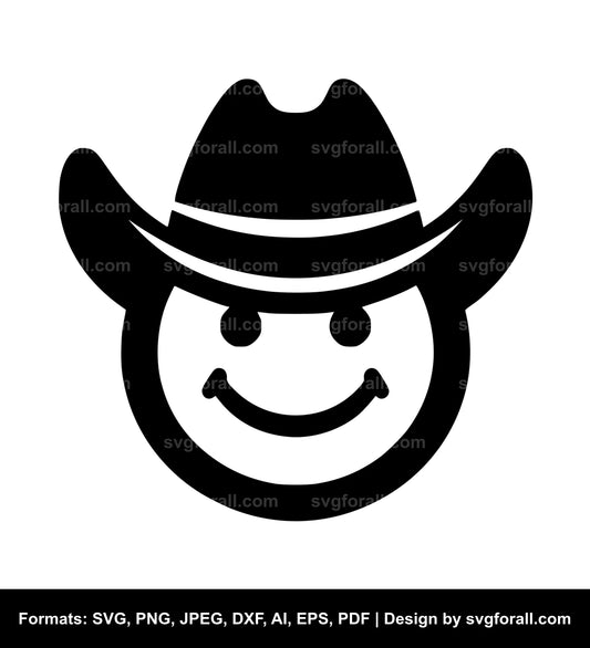 Smiling Face With Cowboy Hat SVG Vector