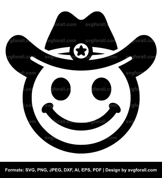 Smiling Face With Cowboy Hat Vector SVG