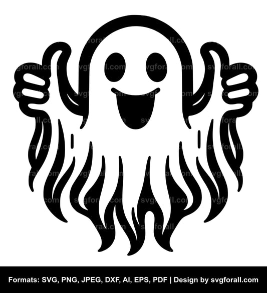 Smiling Ghost Black SVG