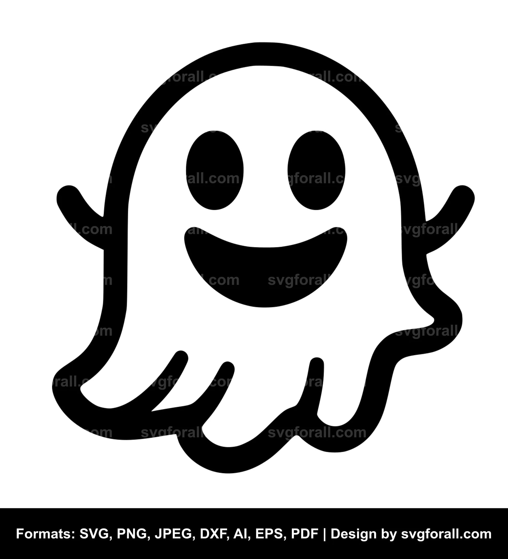 Smiling Ghost SVG Design